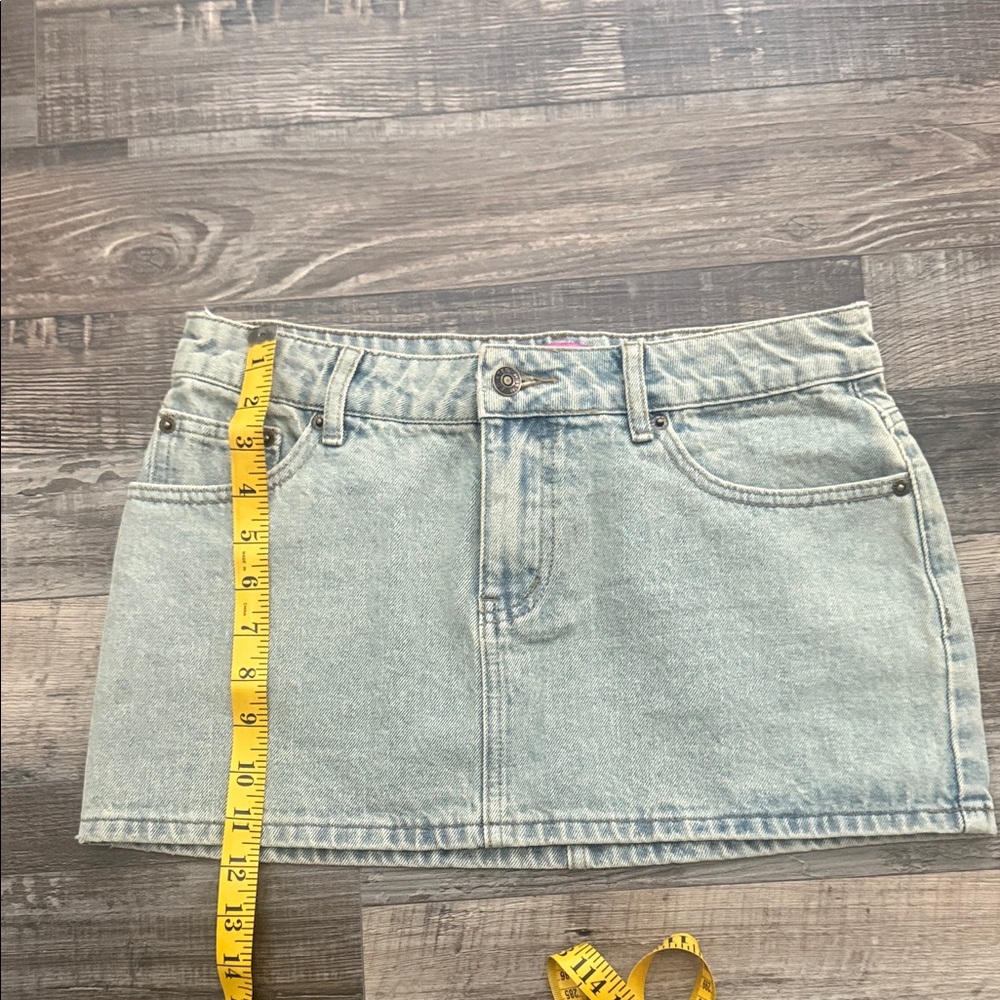 Edikted Light Blue Denim Mini Skirt EUC size S